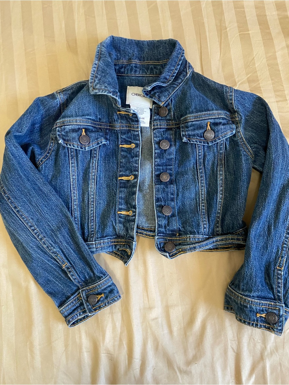 Cherokee Indigo Blue Denim Jacket with Copper Buttons